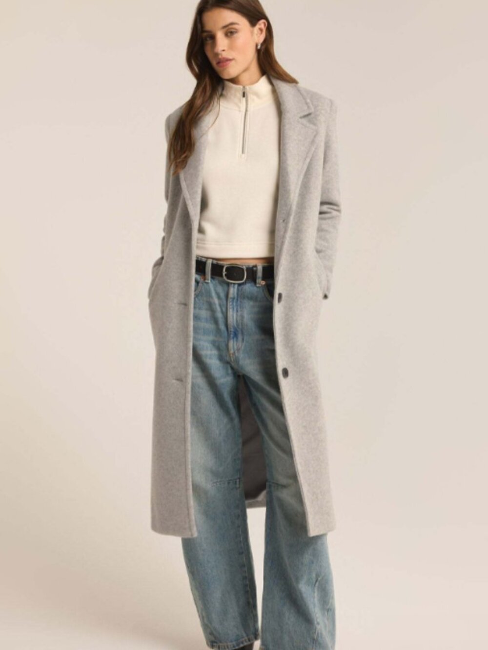 Z Supply Conway Plush Coat Classic Heather Grey